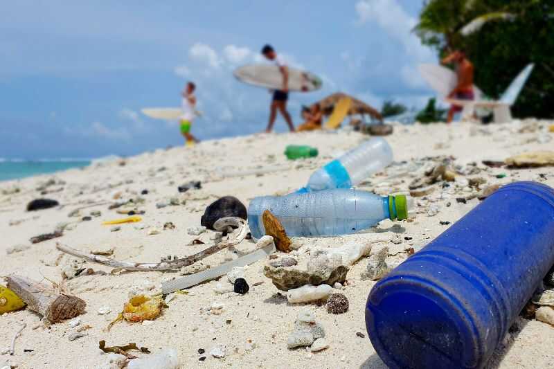 Plastic Waste On The Beach