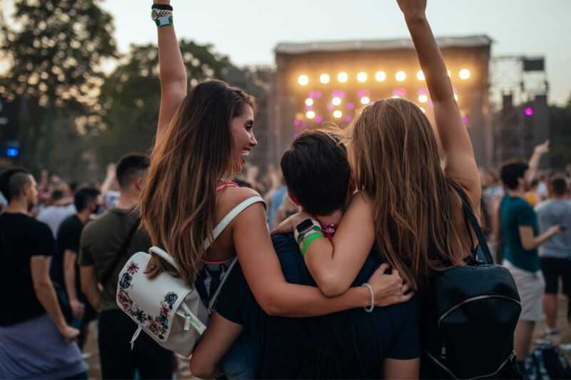 Teenagers At A Music Festival