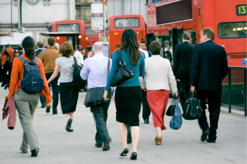 Commuters Walking To Work In The Morning